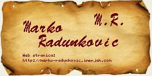 Marko Radunković vizit kartica